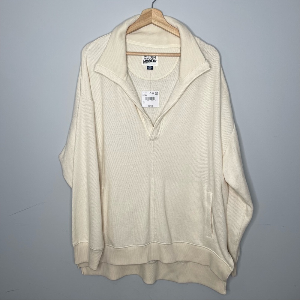 American Eagle Outfitters Seriously Soft Cream Pullover with Pockets (Large) NWT